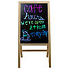 40.5" LED Illuminated Message Writing Board on Wooden Easel Image 1