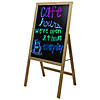 40.5" LED Illuminated Message Writing Board on Wooden Easel Image 1