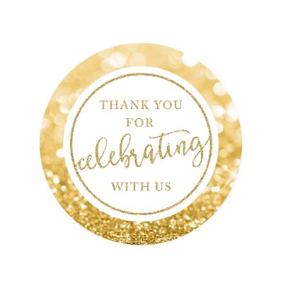 40 Glitzy Gold Thank You/with US, 40-Pack Image 2