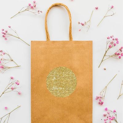 40 GOLD GLITTER WHIMSICAL TO/FROM LABELS Image 2