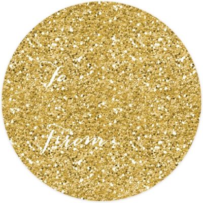 40 GOLD GLITTER WHIMSICAL TO/FROM LABELS Image 3
