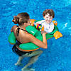 40" Green and Orange Turtle Baby and Mom Inflatable Swimming Pool Seat Image 1