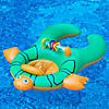 40" Green and Orange Turtle Baby and Mom Inflatable Swimming Pool Seat Image 2