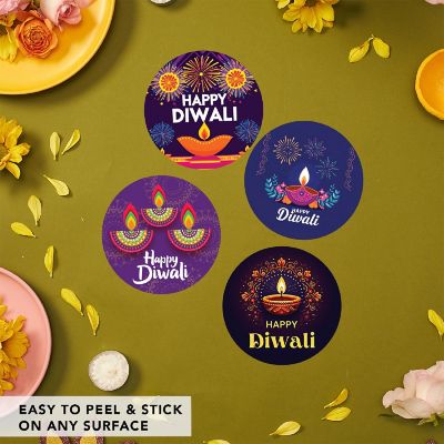 40 Happy Diwali Stickers Assorted Design Image 1
