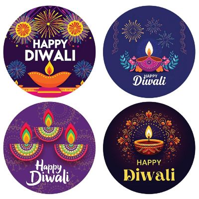 40 Happy Diwali Stickers Assorted Design Image 3