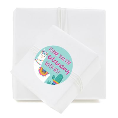 40 Llama Round Circle Label Celebrating Image 1