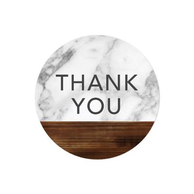 40 Marble and Dark Rustic Wood Thank You Image 1