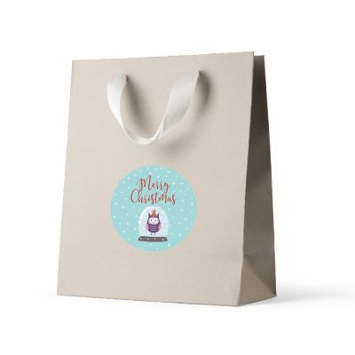 40 OWL IN SNOW GLOBE CHRISTMAS LABELS Image 1