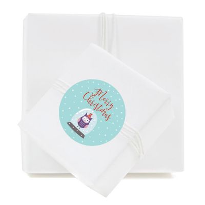 40 OWL IN SNOW GLOBE CHRISTMAS LABELS Image 2