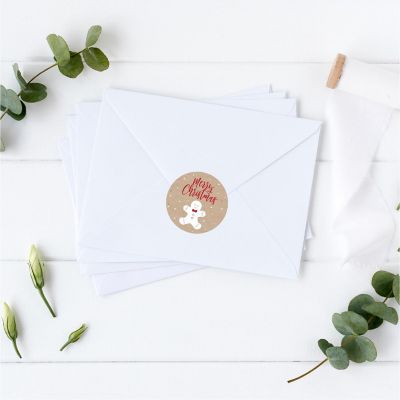 40 PC Christmas Gingerbread Man Labels Image 1
