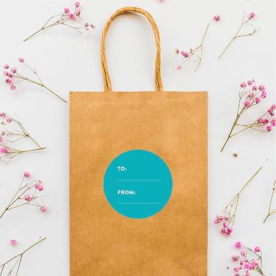 40 PCS AQUA MODERN TO/FROM LABELS Image 2