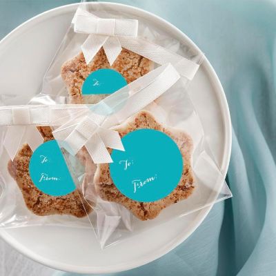 40 PCS AQUA WHIMSICAL TO/FROM LABELS Image 1