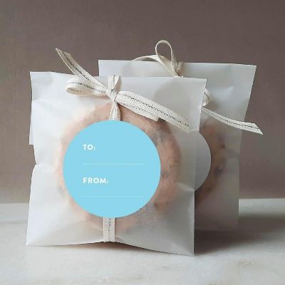 40 PCS BABY BLUE MODERN TO/FROM LABELS Image 1