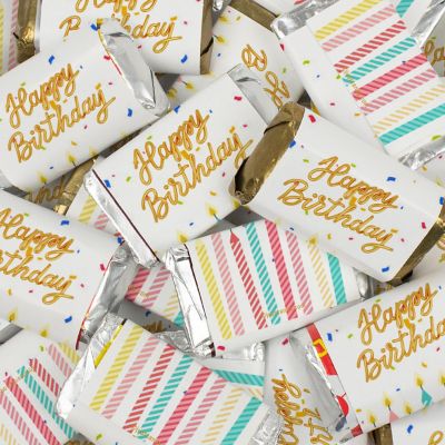 40 Pcs Birthday Candy Party Favors Wrapped Hershey's Miniatures Chocolate - Candles Themed Image 1