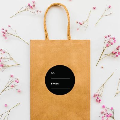 40 PCS BLACK MODERN TO/FROM LABELS Image 2