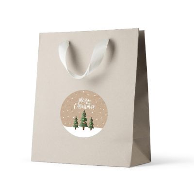 40 Pcs Christmas Trees Kraft Brown Label Image 1