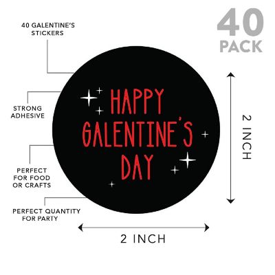 40 Pcs Galentines Red Black Stickers Image 2
