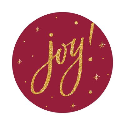 40 Pcs Gold Glitter Joy Christmas Labels Image 3