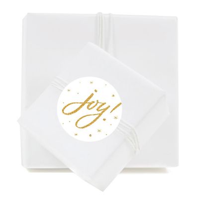 40 Pcs Gold Glitter Joy Christmas Labels Image 2