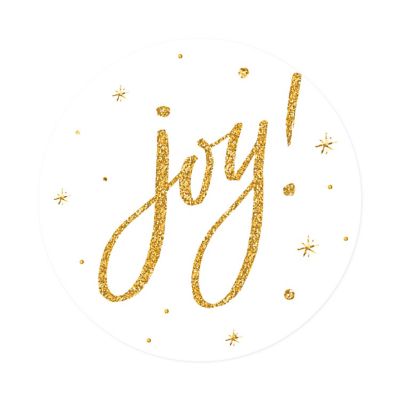40 Pcs Gold Glitter Joy Christmas Labels Image 3