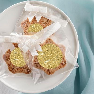 40 PCS GOLD GLITTER MODERN TO/FROM LABEL Image 1