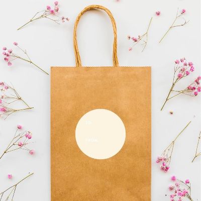 40 PCS IVORY MODERN TO/FROM LABELS Image 2