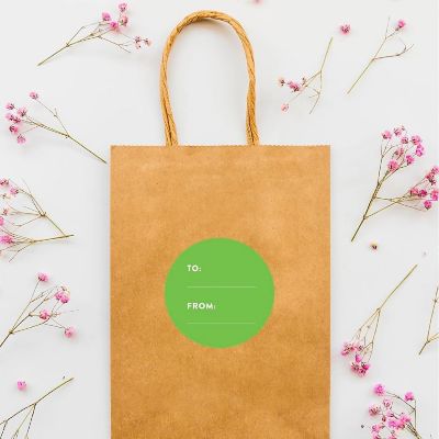 40 PCS KIWI GREEN MODERN TO/FROM LABELS Image 2