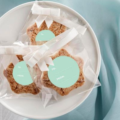 40 PCS MINT GREEN MODERN TO/FROM LABELS Image 1