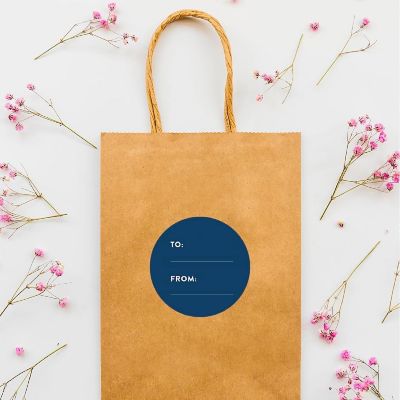 40 PCS NAVY BLUE MODERN TO/FROM LABELS Image 2