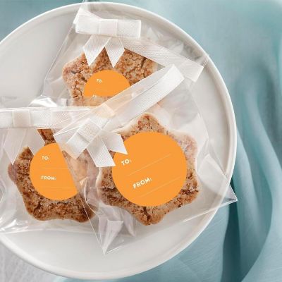 40 PCS ORANGE MODERN TO/FROM LABELS Image 1