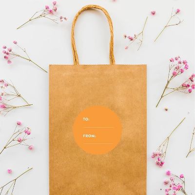40 PCS ORANGE MODERN TO/FROM LABELS Image 2