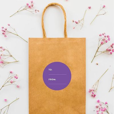 40 PCS PURPLE MODERN TO/FROM LABELS Image 2