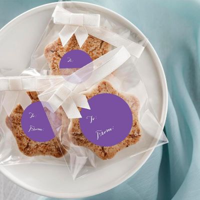 40 PCS PURPLE WHIMSICAL TO/FROM LABELS Image 1