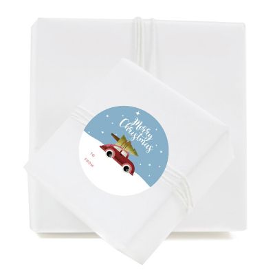 40 Pcs Red Christmas Tree To/From Labels Image 2