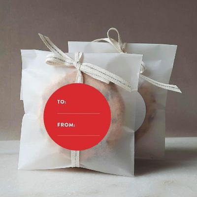 40 PCS RED MODERN TO/FROM LABELS Image 1