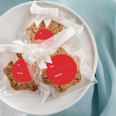 40 PCS RED MODERN TO/FROM LABELS Image 1