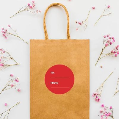 40 PCS RED MODERN TO/FROM LABELS Image 2