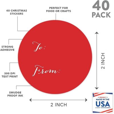 40 PCS RED WHIMSICAL TO/FROM LABELS Image 2