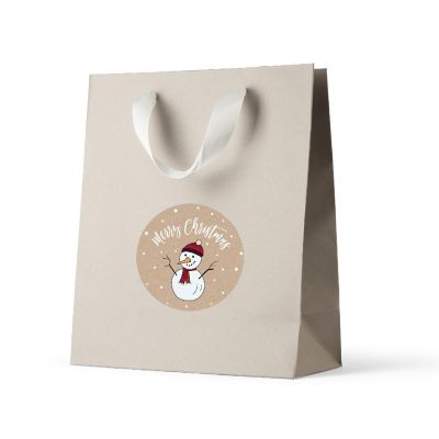 40 Pcs Rustic Snowman Christmas Labels Image 1