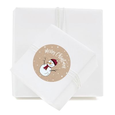 40 Pcs Rustic Snowman Christmas Labels Image 2