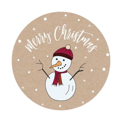 40 Pcs Rustic Snowman Christmas Labels Image 3