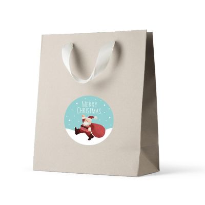 40 Pcs Santa Claus Aqua Snowflake Labels Image 1