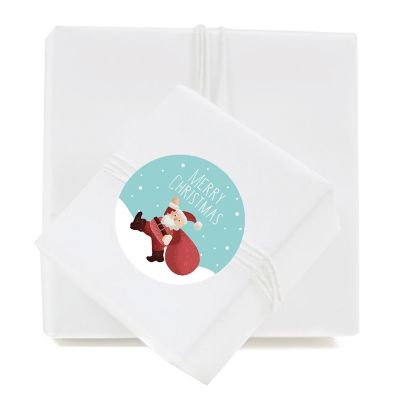 40 Pcs Santa Claus Aqua Snowflake Labels Image 2