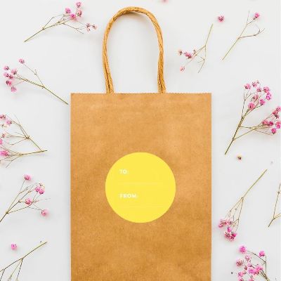 40 PCS YELLOW MODERN TO/FROM LABELS Image 2