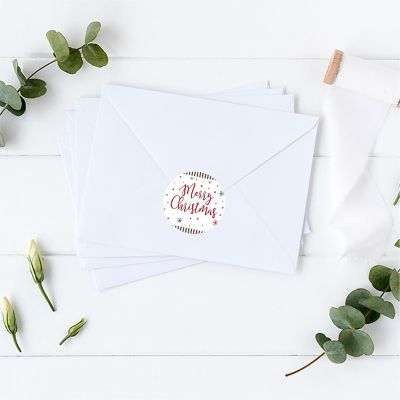 40 RED GREEN STRIPES XMAS GIFT LABELS Image 1