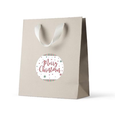 40 RED GREEN STRIPES XMAS GIFT LABELS Image 1