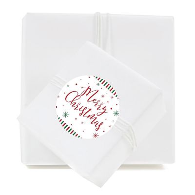 40 RED GREEN STRIPES XMAS GIFT LABELS Image 2