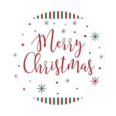 40 RED GREEN STRIPES XMAS GIFT LABELS Image 3