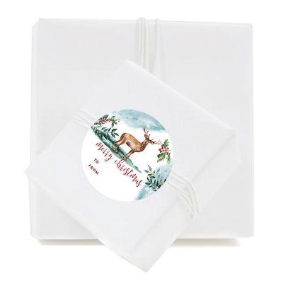 40 WATERCOLOR DEER TO/FROM GIFT LABELS Image 2