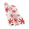 40" x 100 ft.  Red & White Snowflake Plastic Tablecloth Roll Image 1